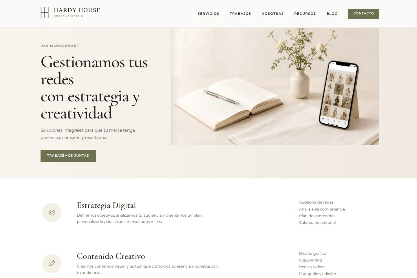 Sitio editorial responsive para un estudio creativo