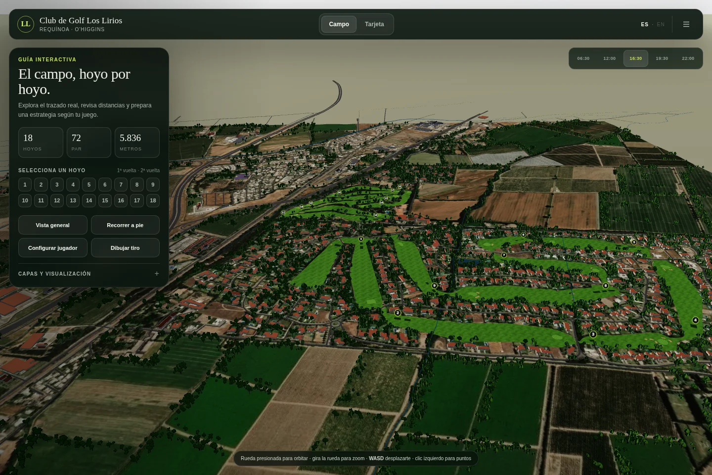 Explorador WebGL de un campo deportivo en tres dimensiones